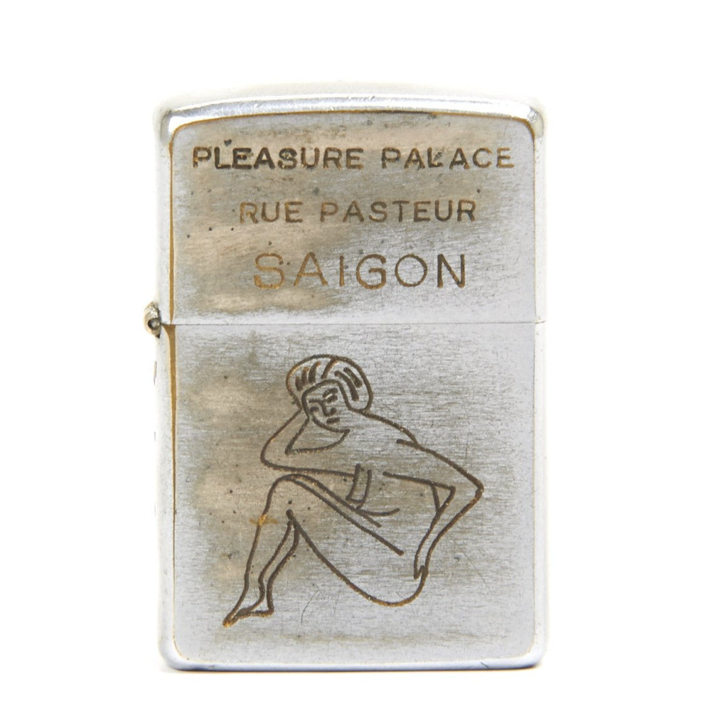 Original U.S. Vietnam War Zippo Cigarette Lighter of Pleasure Palace Saigon Original Items