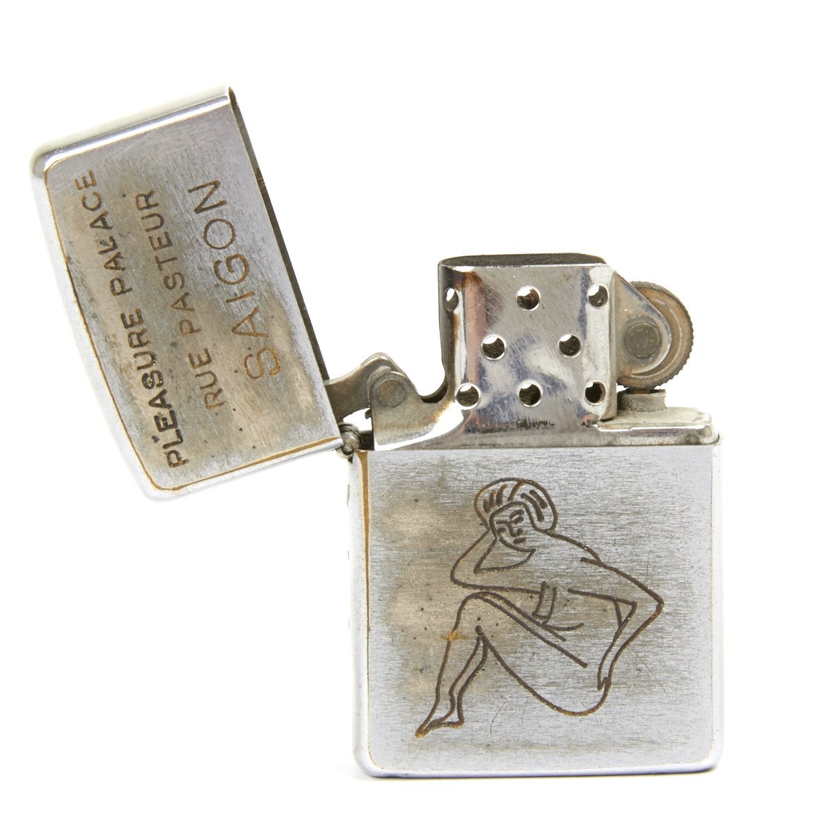 Original U.S. Vietnam War Zippo Cigarette Lighter of Pleasure