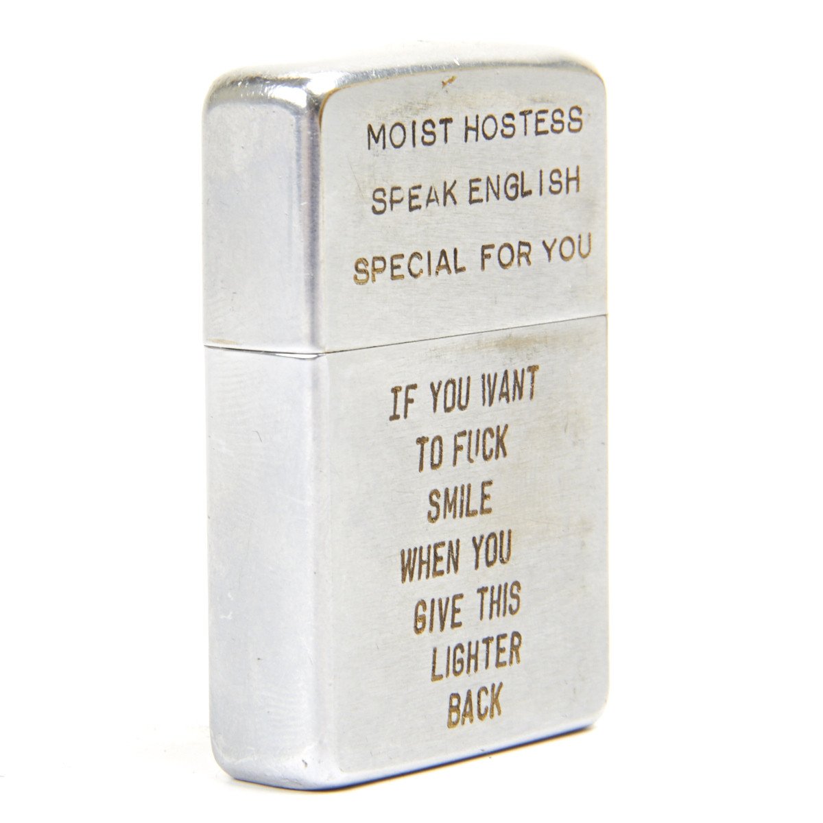 Original U.S. Vietnam War Zippo Cigarette Lighter of Pleasure