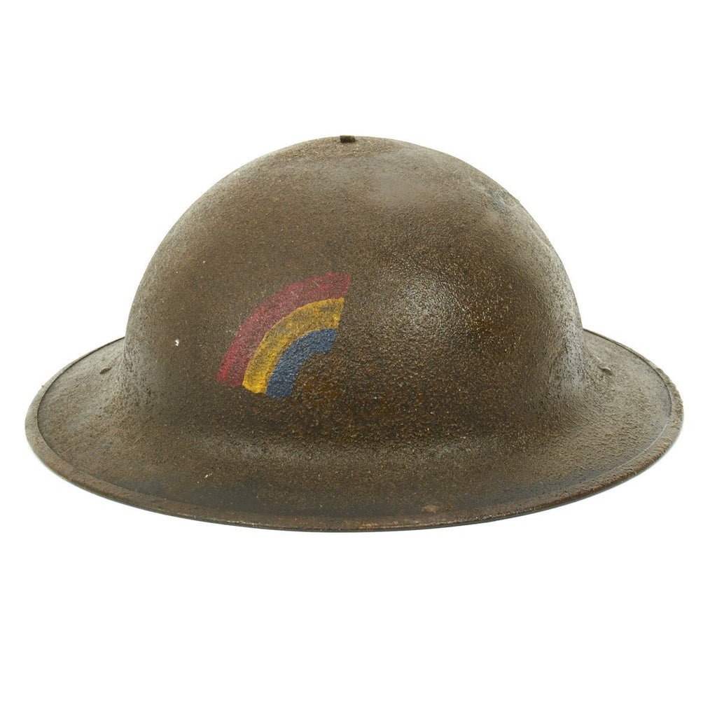 Original U.S. WWI M1917 Doughboy Helmet of the 42nd Infantry Division with Textured Paint Original Items