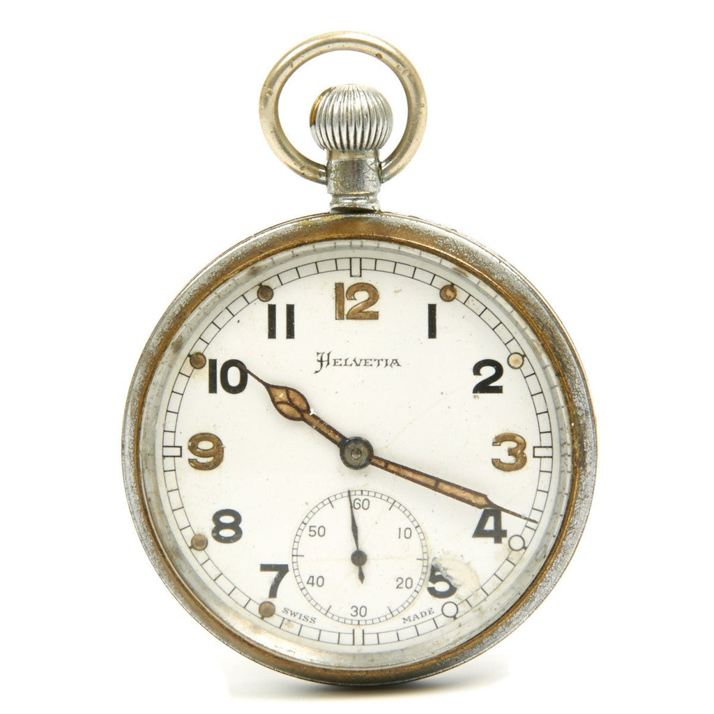 Original British WWII Army GS/TP Pocket Watch by Helvetia - Fully Functional Original Items