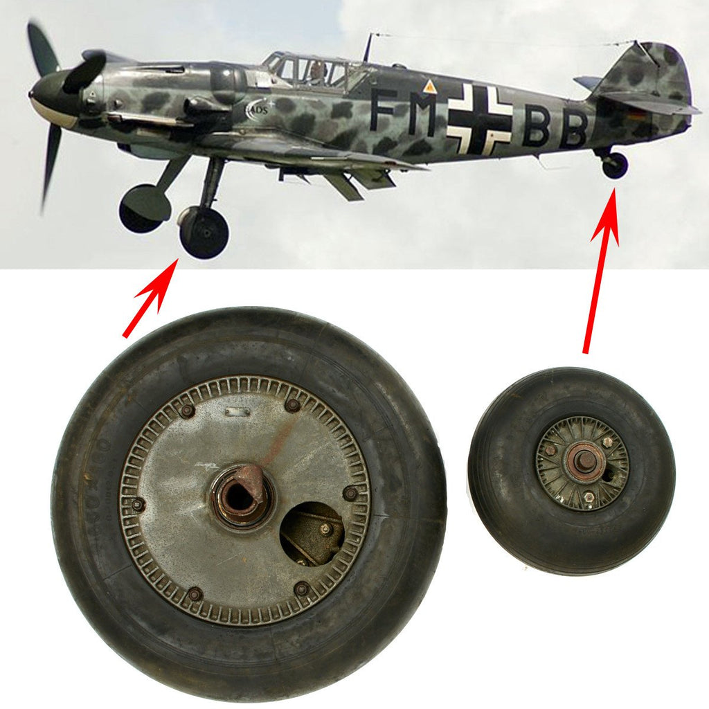 Original German WWII Luftwaffe Messerschmitt Bf 109 Landing Gear Wheel Set - Me 109 Original Items