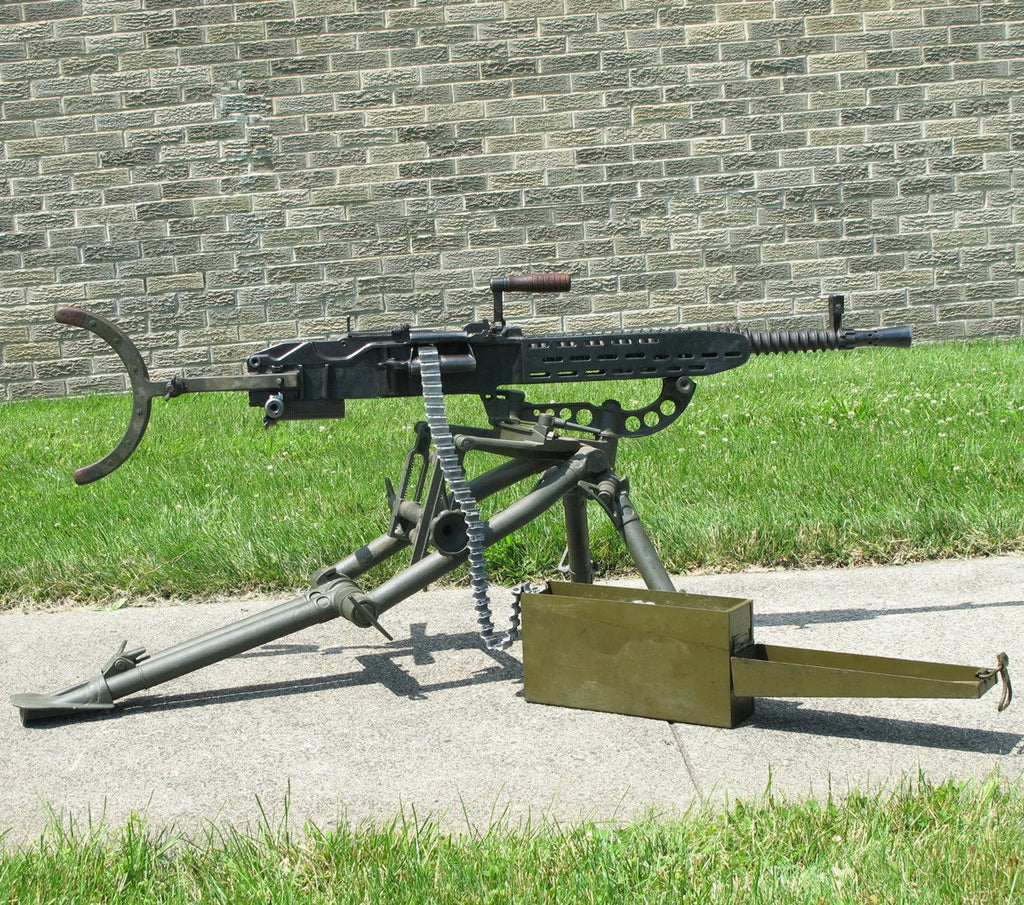 Original German WWII ZB 37(t) Display Machine Gun with Early Lafette Tripod & Transit Chest Original Items