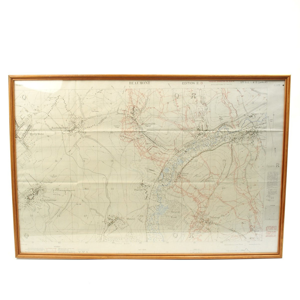 Original British WWI Trench Map Battle of Somme Beaumont-Hamel August 1916 Original Items