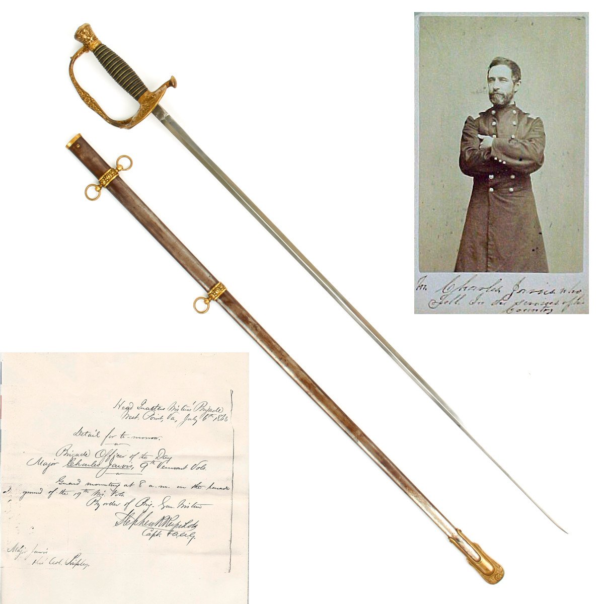 Original U.S. Model 1860 Staff and Field Officer Sword Named to